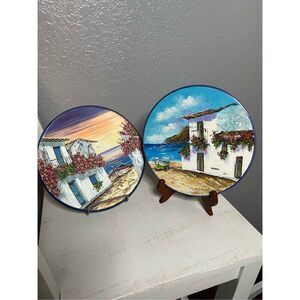 Spain Madeira Creaciones Velasco number 234 hand painted 9in plates